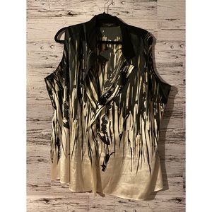 ♻️ Tahiri Collared Sleeveless Blouse, 3X